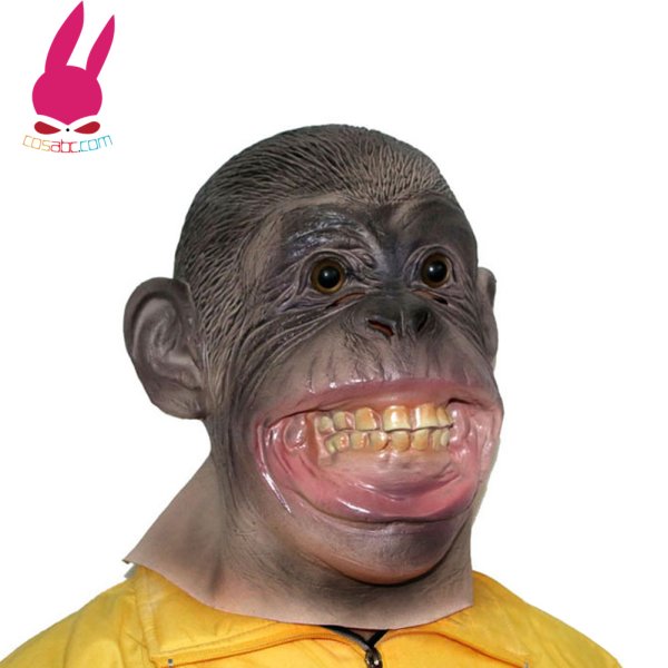 画像2: ハロウィーン ラテックス ゴリラ マスク 大人 フル 顔 面白い 動物 マスク 猿 ハロウィーン パーティー コスプレ 小道具 (2)