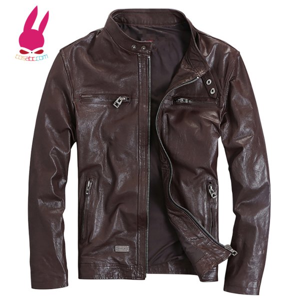 画像2: メンズ レザージャケット　ライダースジャケット　コート　男性　本革　大きいサイズ　防寒 (2)