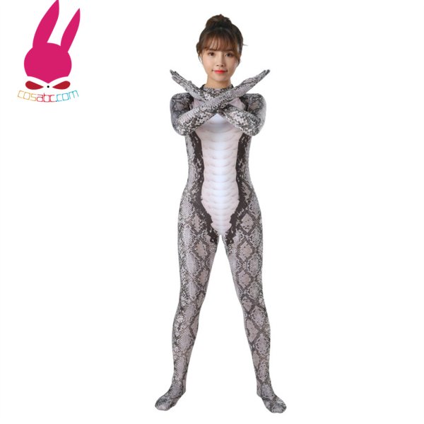 画像2: 蛇 へび 全身タイツ 動物仮装 大人 子供用 連体タイツ ステージ衣装 弾力と伸縮性あり コスチューム コスプレ衣装　ハロウイン仮装 ハロウインコス (2)