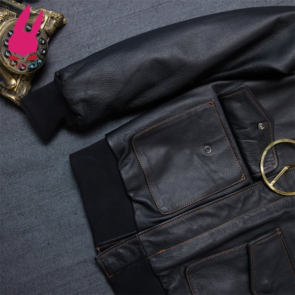 画像5: メンズ レザージャケット　ライダースジャケット　コート　男性　本革　大きいサイズ　防寒 (5)