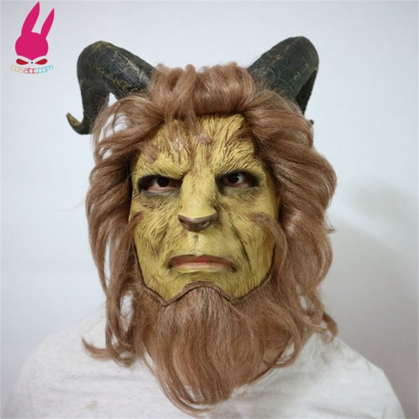 画像3: 美女と野獣のマスク 大人用 ハロウィン仮面 被り物 ビーストマスク ロビー・ベンソンの王子コスチューム コスプレ (3)
