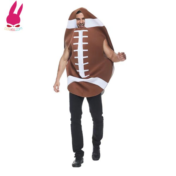 画像1: おもしろ コスプレ 面白い仮装 ラグビーボール コスチューム 大人用　連体服着ぐるみ　ハロウィン 仮装 忘年会 新年会 文化祭 (1)