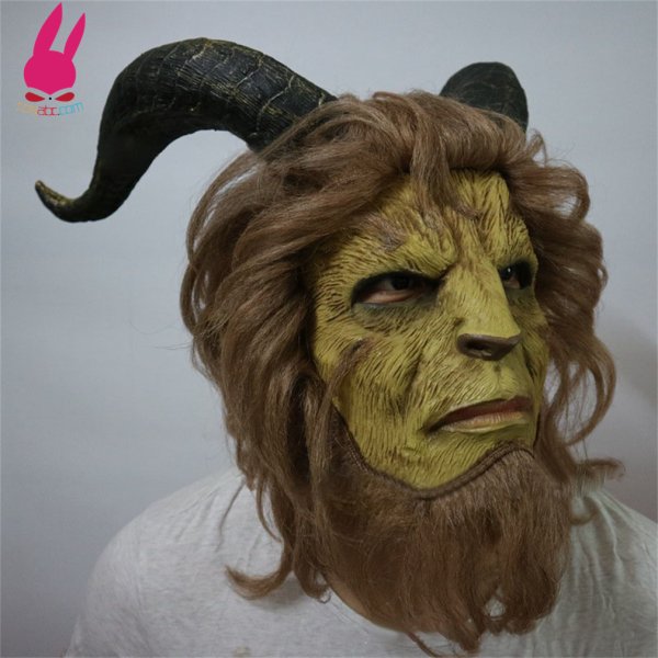 画像4: 美女と野獣のマスク 大人用 ハロウィン仮面 被り物 ビーストマスク ロビー・ベンソンの王子コスチューム コスプレ (4)