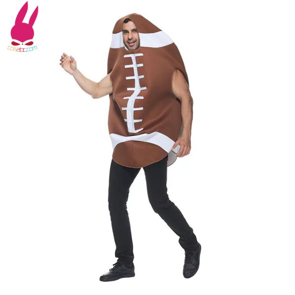 画像2: おもしろ コスプレ 面白い仮装 ラグビーボール コスチューム 大人用　連体服着ぐるみ　ハロウィン 仮装 忘年会 新年会 文化祭 (2)