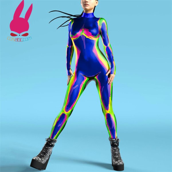 画像6: サーモグラフィー　熱画像　動物　全身タイツ 子供用 連体 着ぐるみ ステージ衣装 弾力と伸縮性あり コスチューム コスプレ衣装　ハロウイン仮装 ハロウインコス (6)