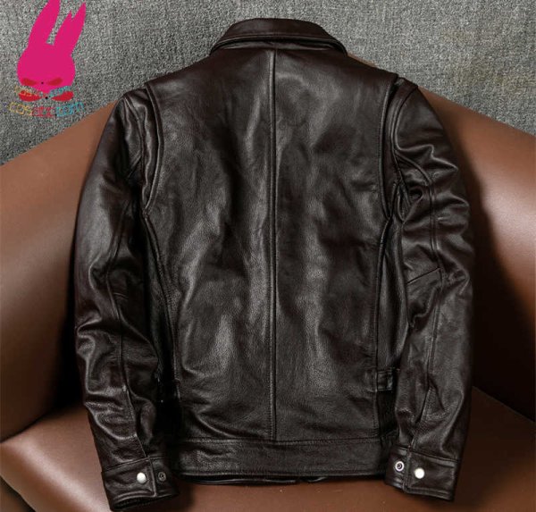 画像2: メンズ レザージャケット 黒い 茶色ライダースジャケット茶色 本革 コート 大きいサイズ  S M L LL 3L 4L 5L 6L 防寒 丈夫長持ち (2)