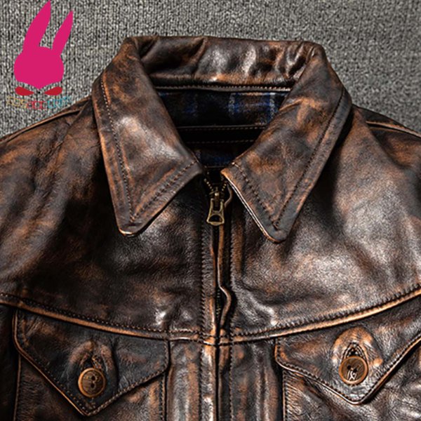 画像5: メンズ レザージャケット　ライダースジャケット　コート　男性　本革　大きいサイズ　防寒 (5)