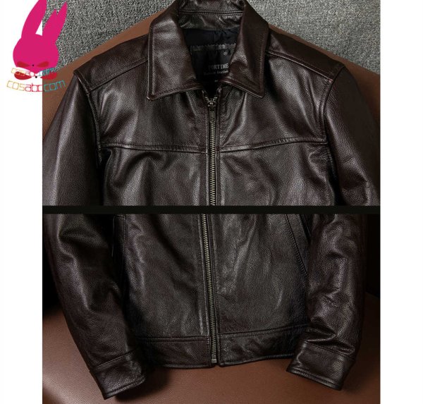 画像7: メンズ レザージャケット 黒い 茶色ライダースジャケット茶色 本革 コート 大きいサイズ  S M L LL 3L 4L 5L 6L 防寒 丈夫長持ち (7)