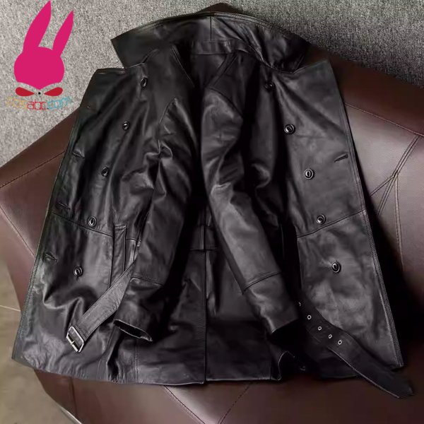 画像2: メンズ レザージャケット　ライダースジャケット　コート　男性　本革　大きいサイズ　防寒 (2)