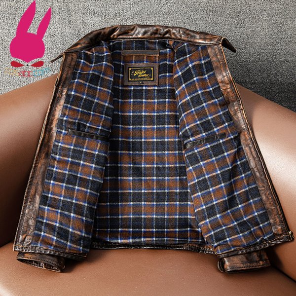 画像4: メンズ レザージャケット　ライダースジャケット　コート　男性　本革　大きいサイズ　防寒 (4)