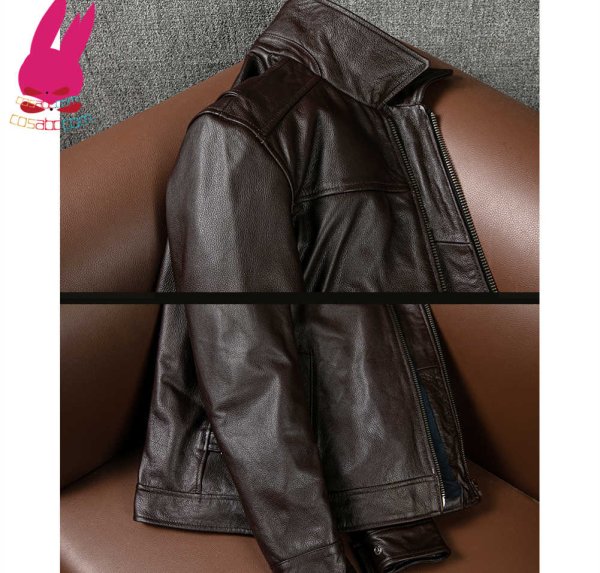 画像8: メンズ レザージャケット 黒い 茶色ライダースジャケット茶色 本革 コート 大きいサイズ  S M L LL 3L 4L 5L 6L 防寒 丈夫長持ち (8)