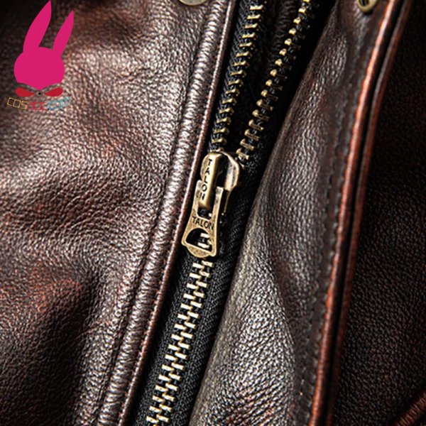 画像6: メンズ レザージャケット ブラウン ライダースジャケット 本革 コート 大きいサイズ  S M L LL 3L 4L 5L 防寒 丈夫長持ち (6)