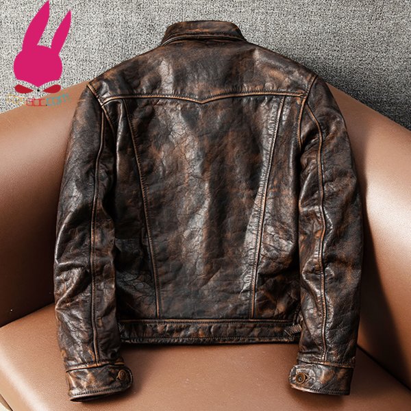 画像3: メンズ レザージャケット　ライダースジャケット　コート　男性　本革　大きいサイズ　防寒 (3)