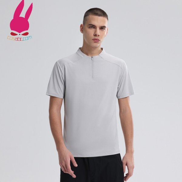 画像2: トレーニングシャツ Tシャツ 半袖シャツ ランニングシャツ 速乾 爽やかさ スポーツウェア 無地 半袖 肌着 ジム 運動 男性用 服 トップス (2)