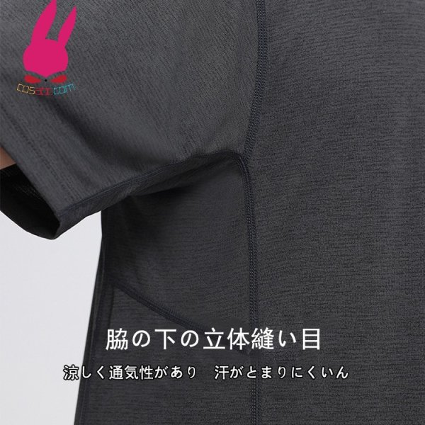 画像8: トレーニングシャツ Tシャツ 半袖シャツ ランニングシャツ 速乾 爽やかさ スポーツウェア 無地 半袖 肌着 ジム 運動 男性用 服 トップス (8)