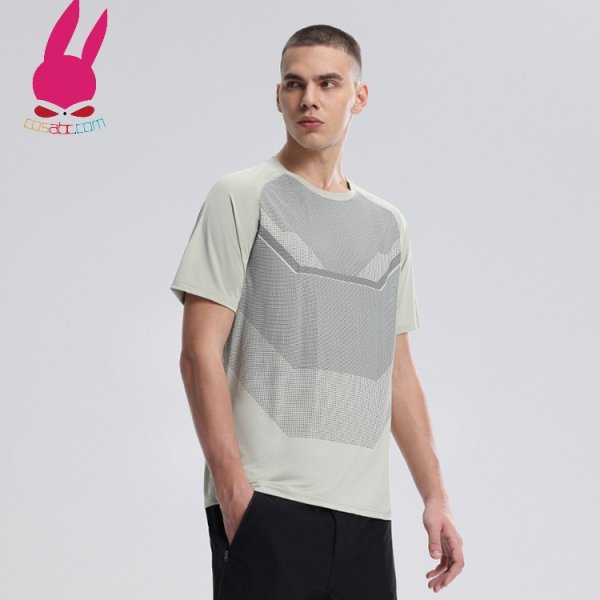 画像1: トレーニングシャツ Ｔシャツ 半袖シャツ ランニングシャツ 速乾 爽やかさ スポーツウェア 無地 半袖 肌着 ジム 運動 男性用 服 トップス (1)