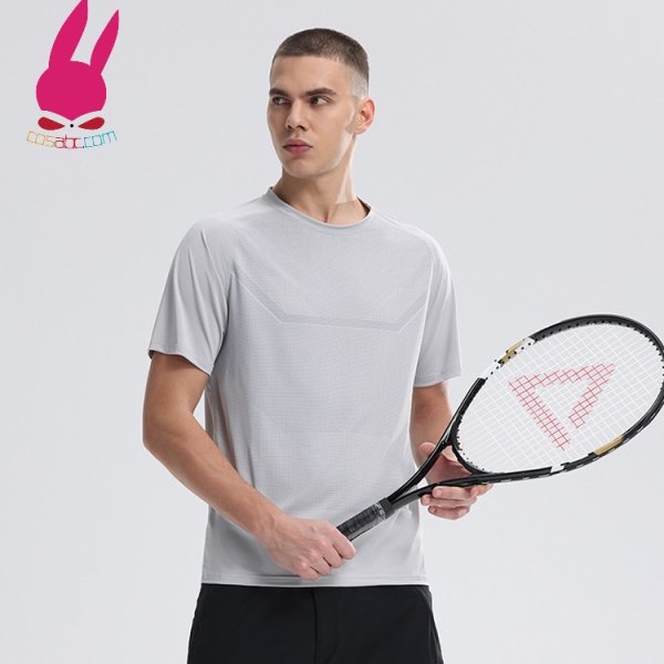 画像4: トレーニングシャツ Tシャツ 半袖シャツ ランニングシャツ 速乾 爽やかさ スポーツウェア 無地 半袖 肌着 ジム 運動 男性用 服 トップス (4)