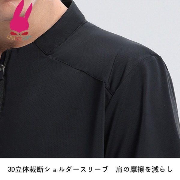 画像8: トレーニングシャツ Tシャツ 半袖シャツ ランニングシャツ 速乾 爽やかさ スポーツウェア 無地 半袖 肌着 ジム 運動 男性用 服 トップス (8)