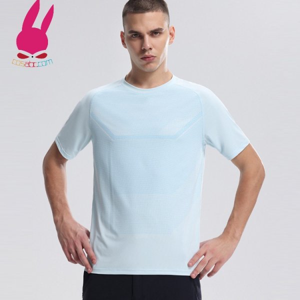 画像2: トレーニングシャツ Tシャツ 半袖シャツ ランニングシャツ 速乾 爽やかさ スポーツウェア 無地 半袖 肌着 ジム 運動 男性用 服 トップス (2)