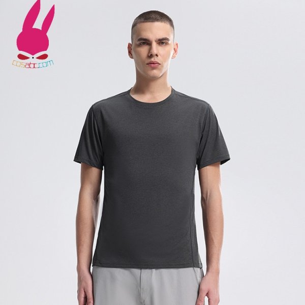 画像2: トレーニングシャツ Tシャツ 半袖シャツ ランニングシャツ 速乾 爽やかさ スポーツウェア 無地 半袖 肌着 ジム 運動 男性用 服 トップス (2)