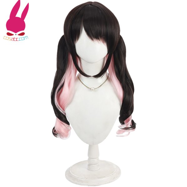 画像2: cosabc バーチャルYouTuber VTuber 花芽すみれ 風 コスプレウィッグ かつら コスチューム イベント 変装 仮装 パーティー ハロウィン (2)