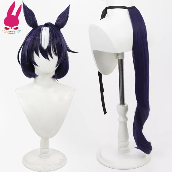 画像1: cosabc ウマ娘プリティーダービー ヴィルシーナ 風 コスプレウィッグ かつら コスチューム イベント 変装 仮装 パーティー ハロウィン (1)