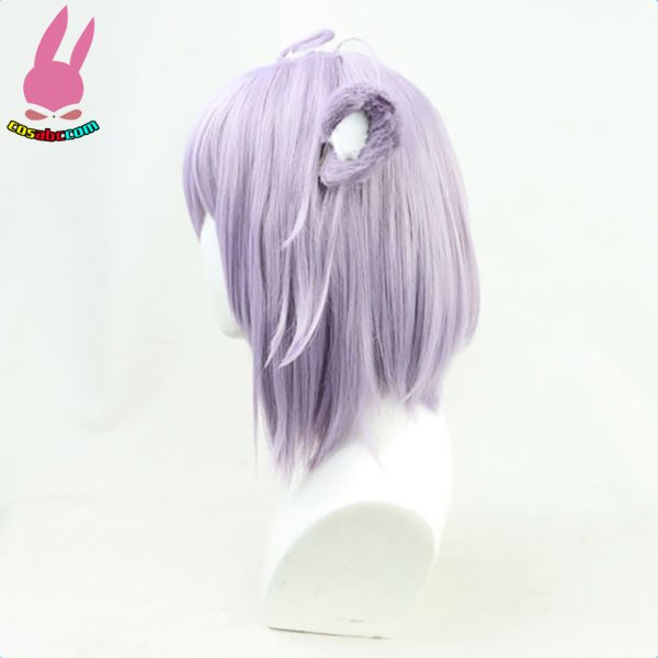 画像6: cosabc YouTube ホロライブ バーチャル 猫又 おかゆ 風 コスプレウィッグ かつら コスチューム イベント 変装 仮装 パーティー ハロウィン (6)