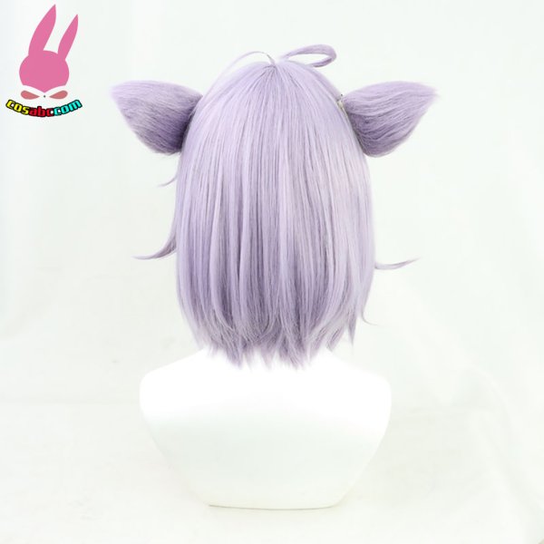 画像4: cosabc YouTube ホロライブ バーチャル 猫又 おかゆ 風 コスプレウィッグ かつら コスチューム イベント 変装 仮装 パーティー ハロウィン (4)