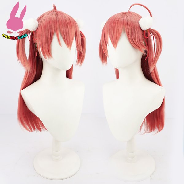 画像10: cosabc YouTube ホロライブ バーチャル さくらみこ 風 コスプレウィッグ かつら コスチューム イベント 変装 仮装 パーティー ハロウィン (10)