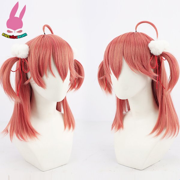 画像9: cosabc YouTube ホロライブ バーチャル さくらみこ 風 コスプレウィッグ かつら コスチューム イベント 変装 仮装 パーティー ハロウィン (9)