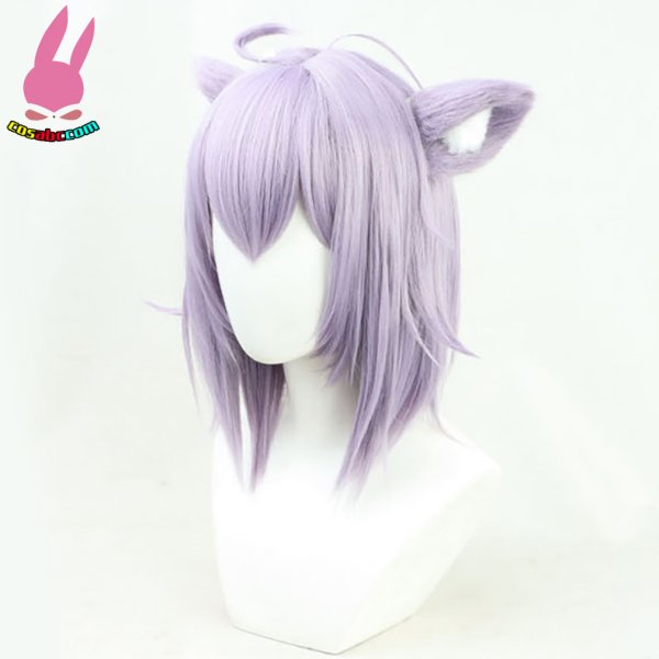 画像7: cosabc YouTube ホロライブ バーチャル 猫又 おかゆ 風 コスプレウィッグ かつら コスチューム イベント 変装 仮装 パーティー ハロウィン (7)