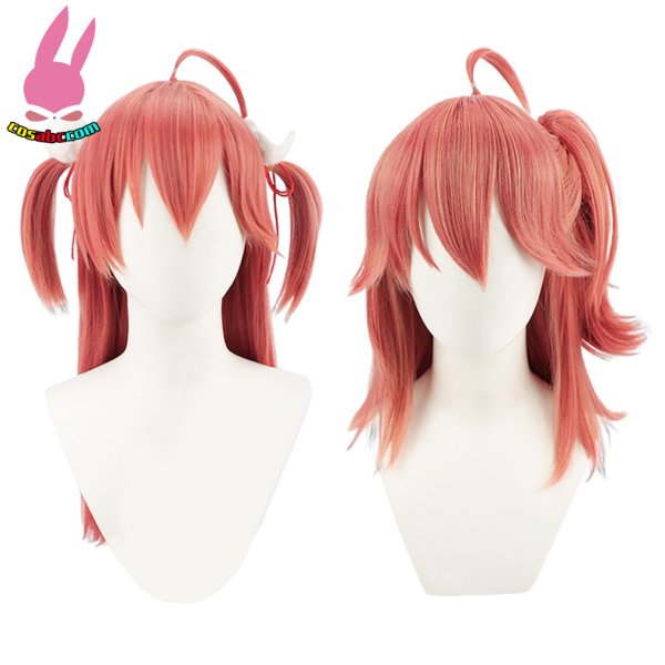 画像3: cosabc YouTube ホロライブ バーチャル さくらみこ 風 コスプレウィッグ かつら コスチューム イベント 変装 仮装 パーティー ハロウィン (3)