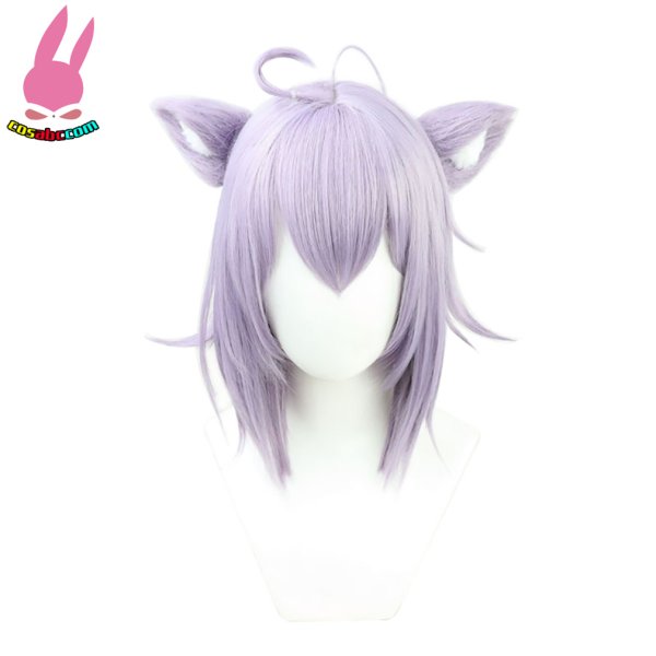 画像2: cosabc YouTube ホロライブ バーチャル 猫又 おかゆ 風 コスプレウィッグ かつら コスチューム イベント 変装 仮装 パーティー ハロウィン (2)