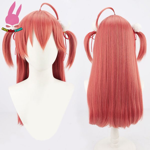 画像5: cosabc YouTube ホロライブ バーチャル さくらみこ 風 コスプレウィッグ かつら コスチューム イベント 変装 仮装 パーティー ハロウィン (5)