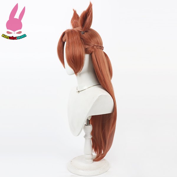 画像4: cosabc ウマ娘 プリティーダービー カワカミプリンセス 風 コスプレウィッグ かつら 尻尾 コスチューム イベント 変装 仮装 パーティー ハロウィン (4)