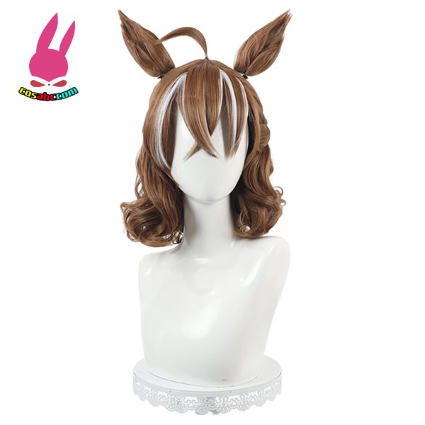 画像1: cosabc ウマ娘 プリティーダービー ジャングルポケット 風 コスプレウィッグ かつら コスチューム イベント 変装 仮装 パーティー ハロウィン (1)
