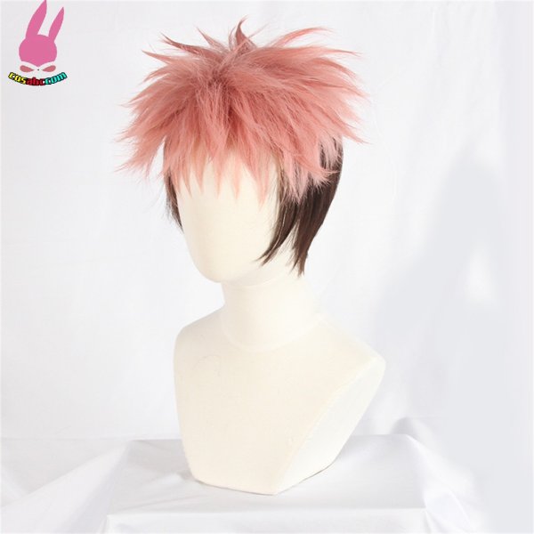 画像2: cosabc 呪術廻戦 虎杖悠仁 いたどり ゆうじ 風 コスプレウィッグ かつら コスチューム イベント 変装 仮装 パーティー ハロウィン (2)