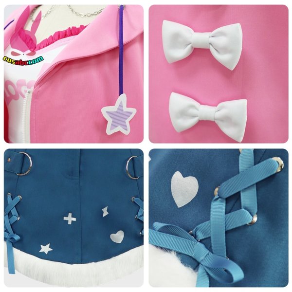 画像15: cosabc hololive ホロライブ VTuber Abyssgard アビスガード フワワ Fuwawa モココ Mococo 風 コスプレ衣装 イベント 演出服 二次会 コスチューム パーティー ハロウィン (15)