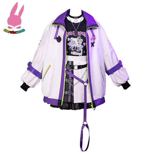 画像1: cosabc hololive vtuber 紫咲シオン 風 コスプレ衣装 イベント 演出服 二次会 コスチューム パーティー ハロウィン (1)