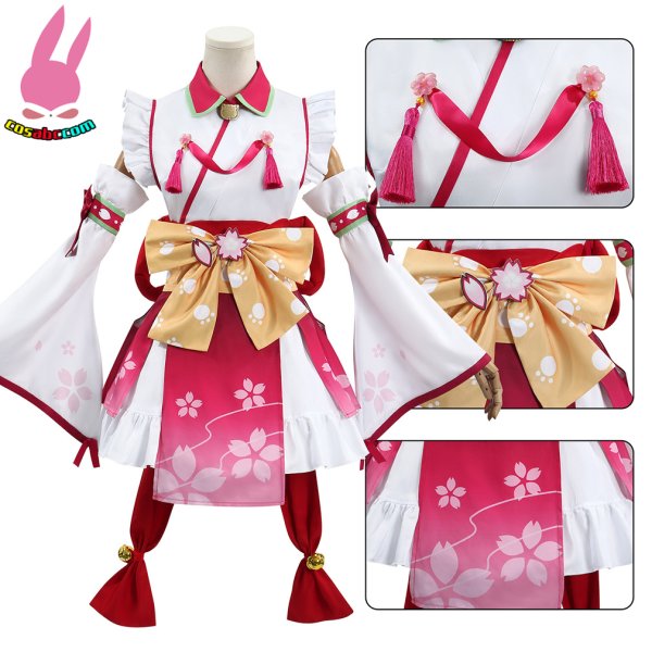 画像3: cosabc YouTube さくらみこ 風 コスプレ衣装 イベント 演出服 二次会 コスチューム パーティー ハロウィン (3)