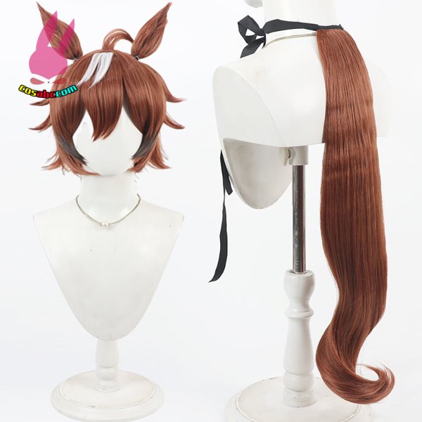 画像6: cosabc ウマ娘 プリティーダービー シンコウウインディ 風 コスプレウィッグ かつら コスチューム イベント 変装 仮装 パーティー ハロウィン (6)