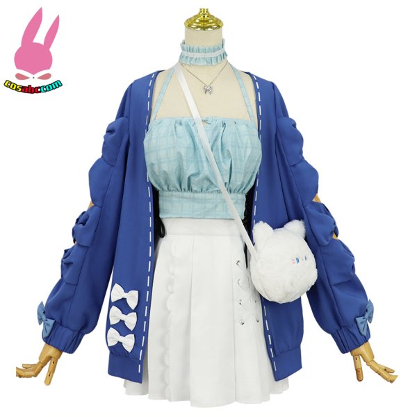 画像8: cosabc hololive ホロライブ VTuber Abyssgard アビスガード フワワ Fuwawa モココ Mococo 風 コスプレ衣装 イベント 演出服 二次会 コスチューム パーティー ハロウィン (8)