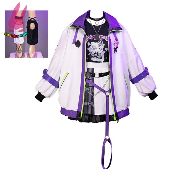 画像11: cosabc hololive vtuber 紫咲シオン 風 コスプレ衣装 イベント 演出服 二次会 コスチューム パーティー ハロウィン (11)