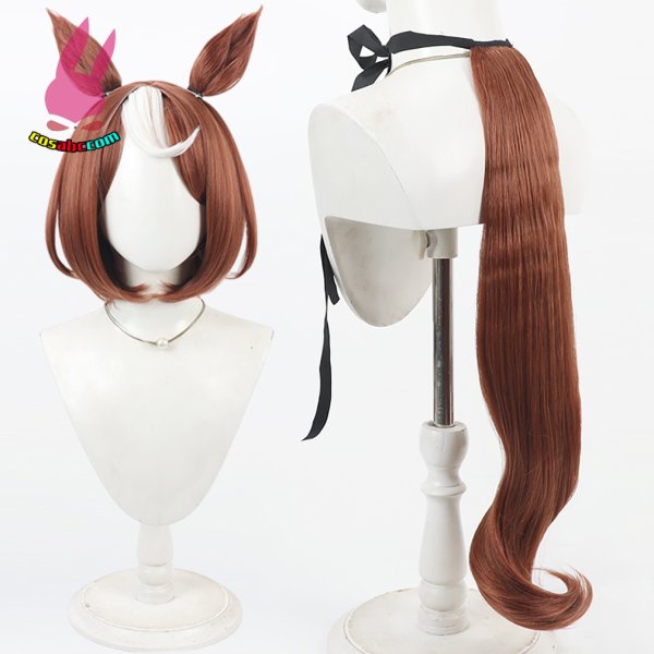 画像6: cosabc ウマ娘 プリティーダービー ツルマルツヨシ 風 コスプレウィッグ かつら コスチューム イベント 変装 仮装 パーティー ハロウィン (6)