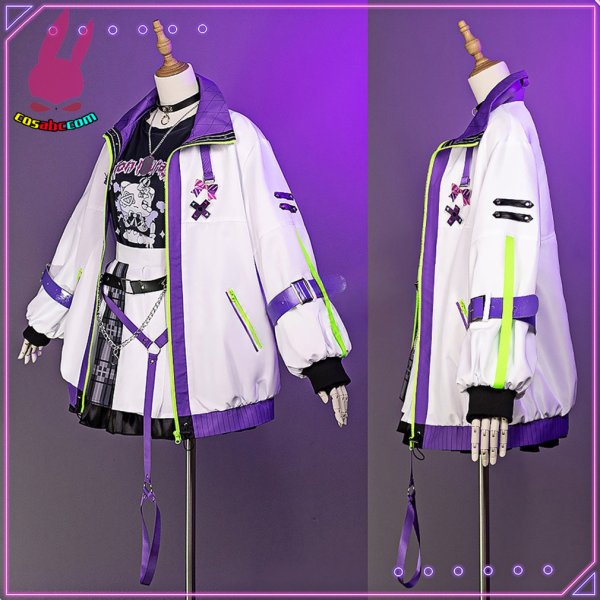 画像3: cosabc hololive vtuber 紫咲シオン 風 コスプレ衣装 イベント 演出服 二次会 コスチューム パーティー ハロウィン (3)