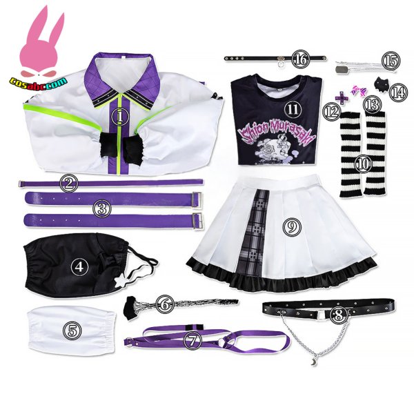 画像10: cosabc hololive vtuber 紫咲シオン 風 コスプレ衣装 イベント 演出服 二次会 コスチューム パーティー ハロウィン (10)