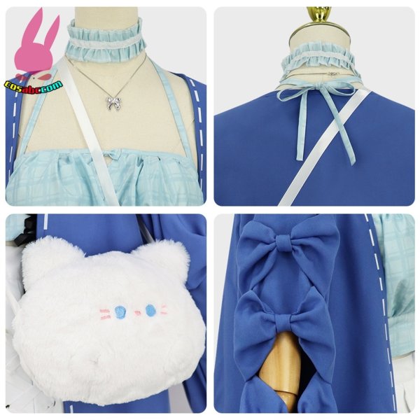 画像14: cosabc hololive ホロライブ VTuber Abyssgard アビスガード フワワ Fuwawa モココ Mococo 風 コスプレ衣装 イベント 演出服 二次会 コスチューム パーティー ハロウィン (14)