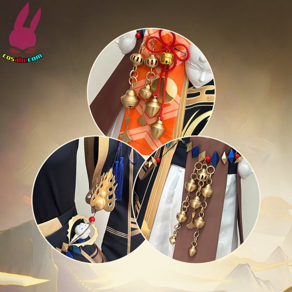 画像15: cosabc 陰陽師 白蔵主 風 コスプレ衣装 イベント 演出服 二次会 コスチューム パーティー ハロウィン (15)