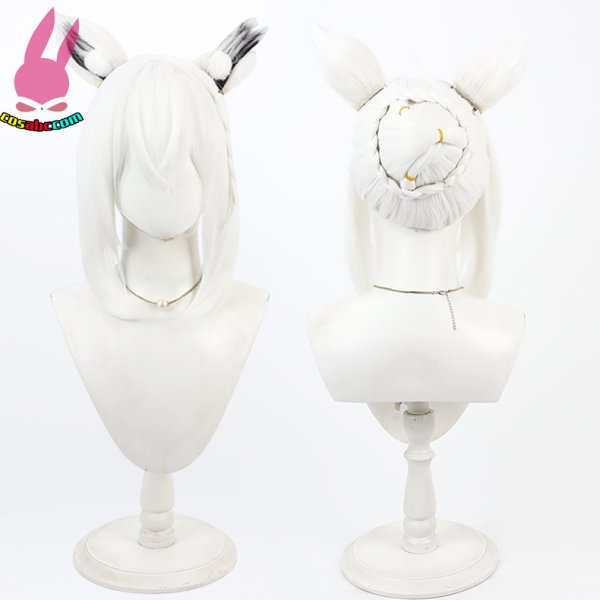 画像6: cosabc ホロライブ VTuber 風 白上フブキ  風 コスプレウィッグ かつら コスチューム イベント 変装 仮装 パーティー ハロウィン (6)