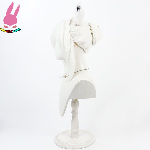 画像4: cosabc ホロライブ VTuber 風 白上フブキ  風 コスプレウィッグ かつら コスチューム イベント 変装 仮装 パーティー ハロウィン (4)